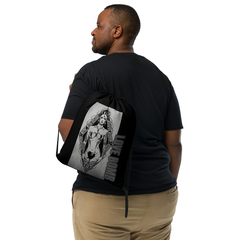 THE DARK TRIAD: LOVE BOMB Tattoo Drawstring Bag