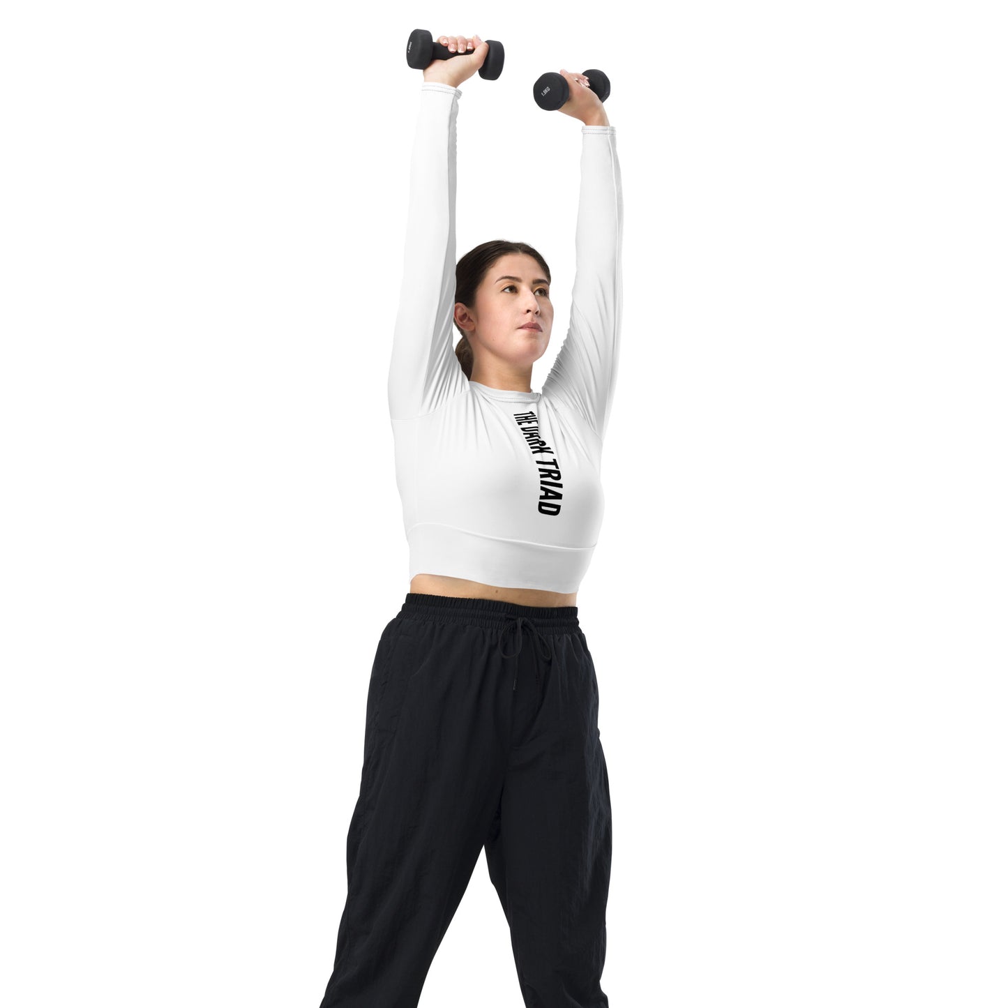THE DARK TRIAD: White Long-Sleeve Crop Top