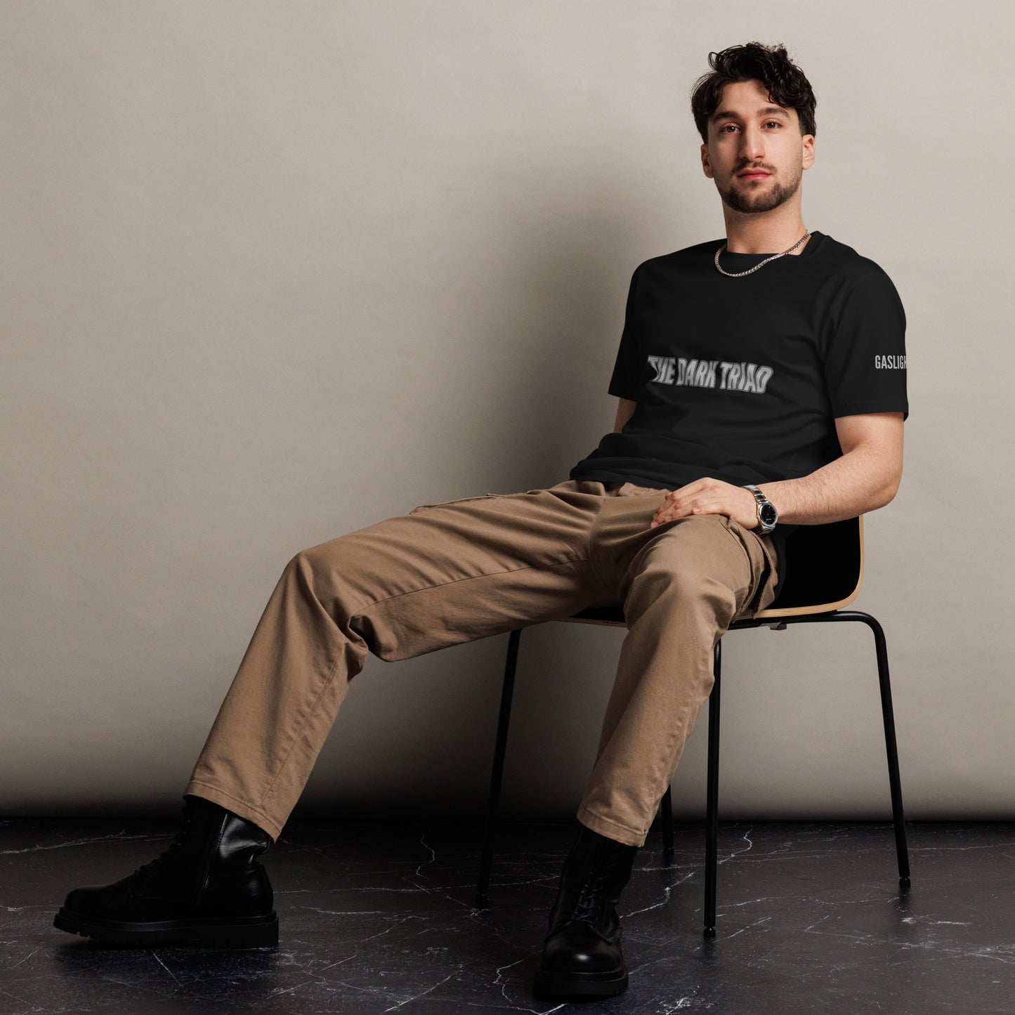 THE DARK TRIAD: Gaslight Crew Neck Premium T-shirt – Silver