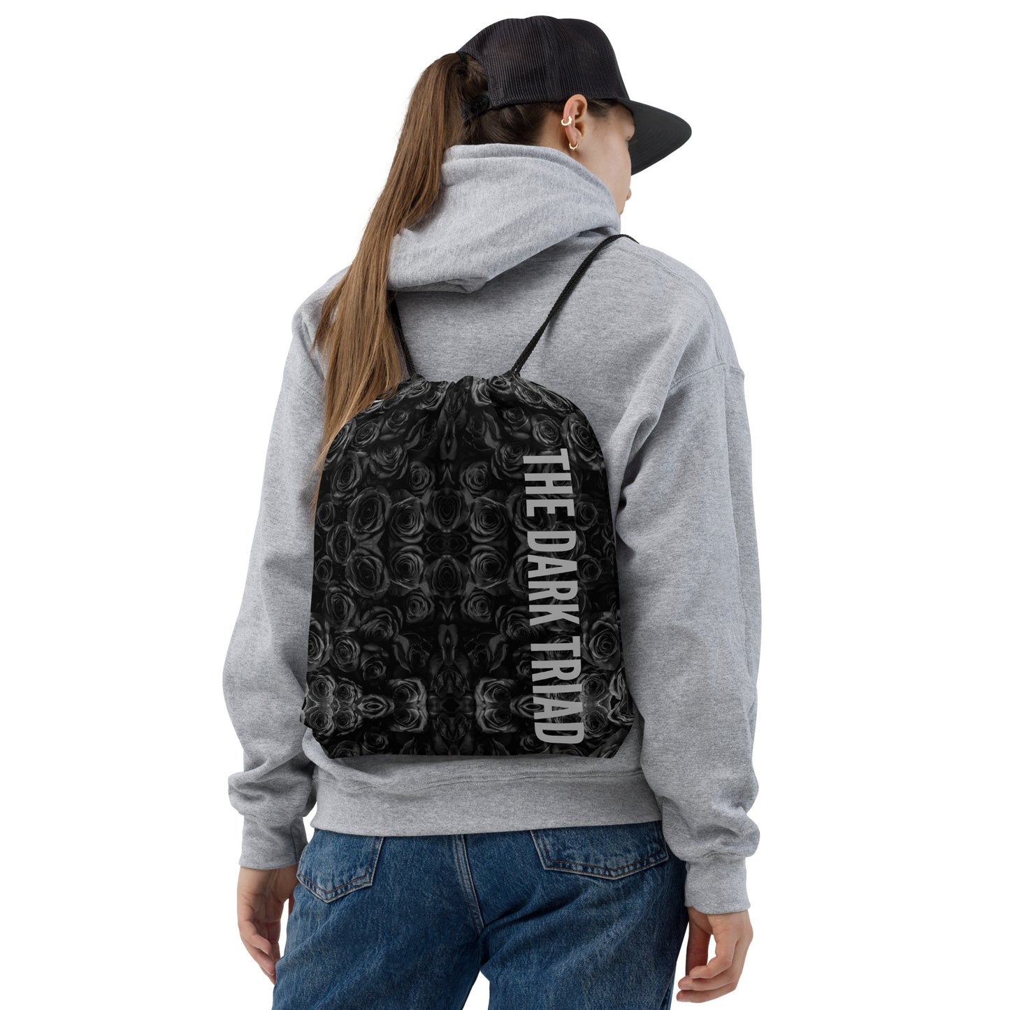 THE DARK TRIAD: BLACK ROSE Drawstring Bag