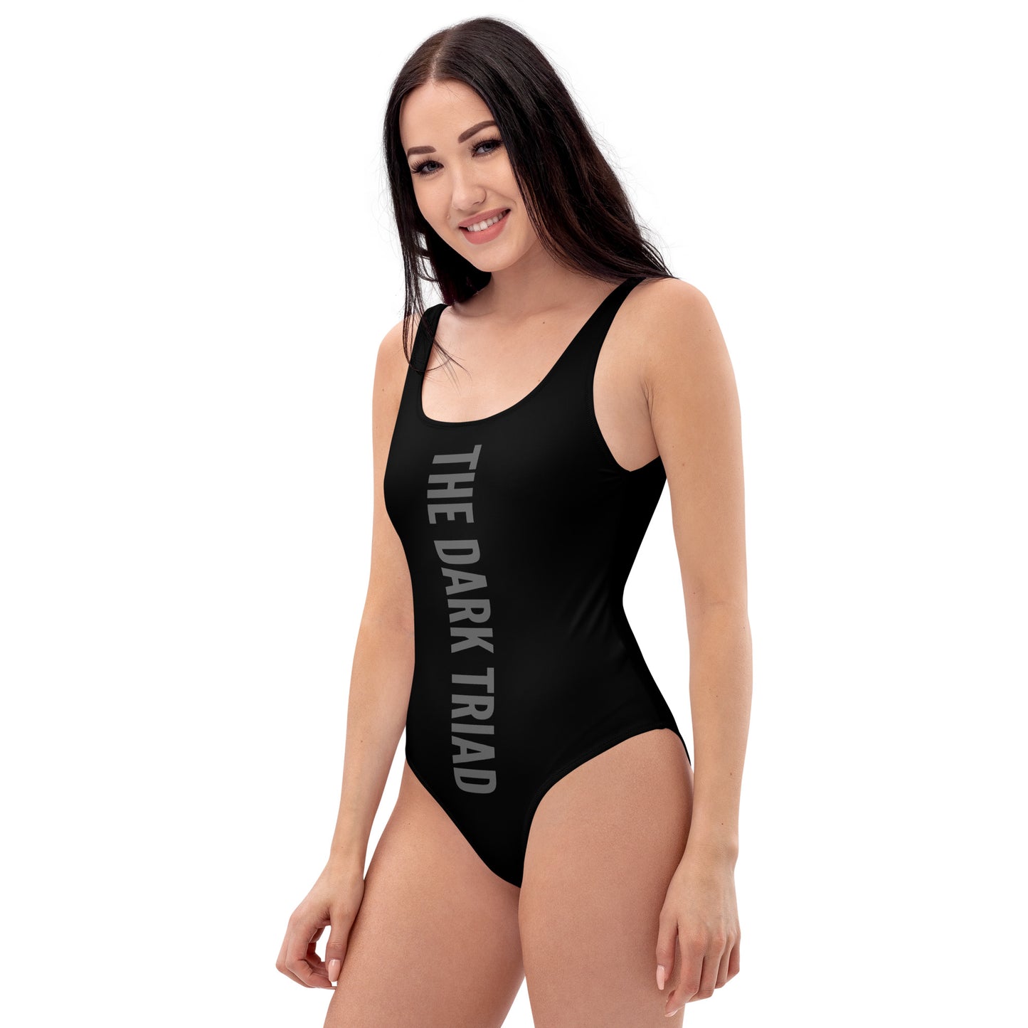 THE DARK TRIAD: Minimalist Black One-Piece Swimsuit