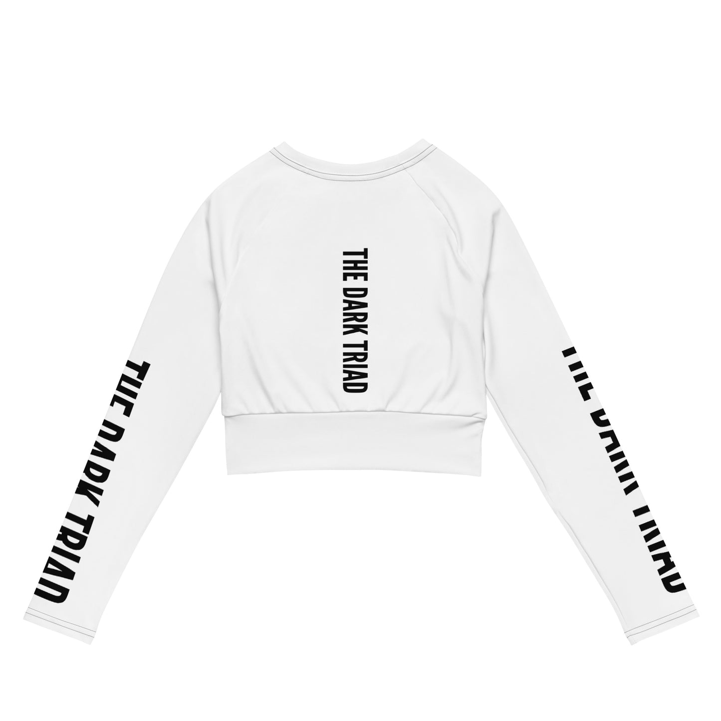 THE DARK TRIAD: BOUNDARIES White Long-Sleeve Crop Top