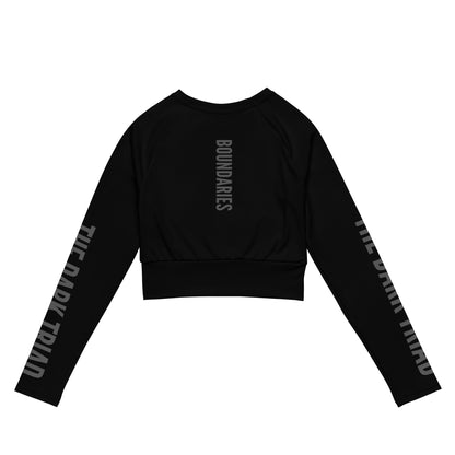 THE DARK TRIAD: BOUNDARIES II Black Long-Sleeved Crop Top