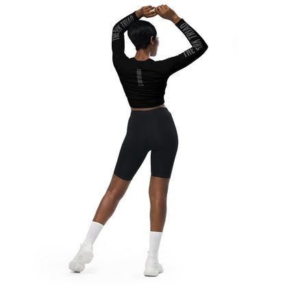 THE DARK TRIAD: BOUNDARIES II Black Long-Sleeved Crop Top