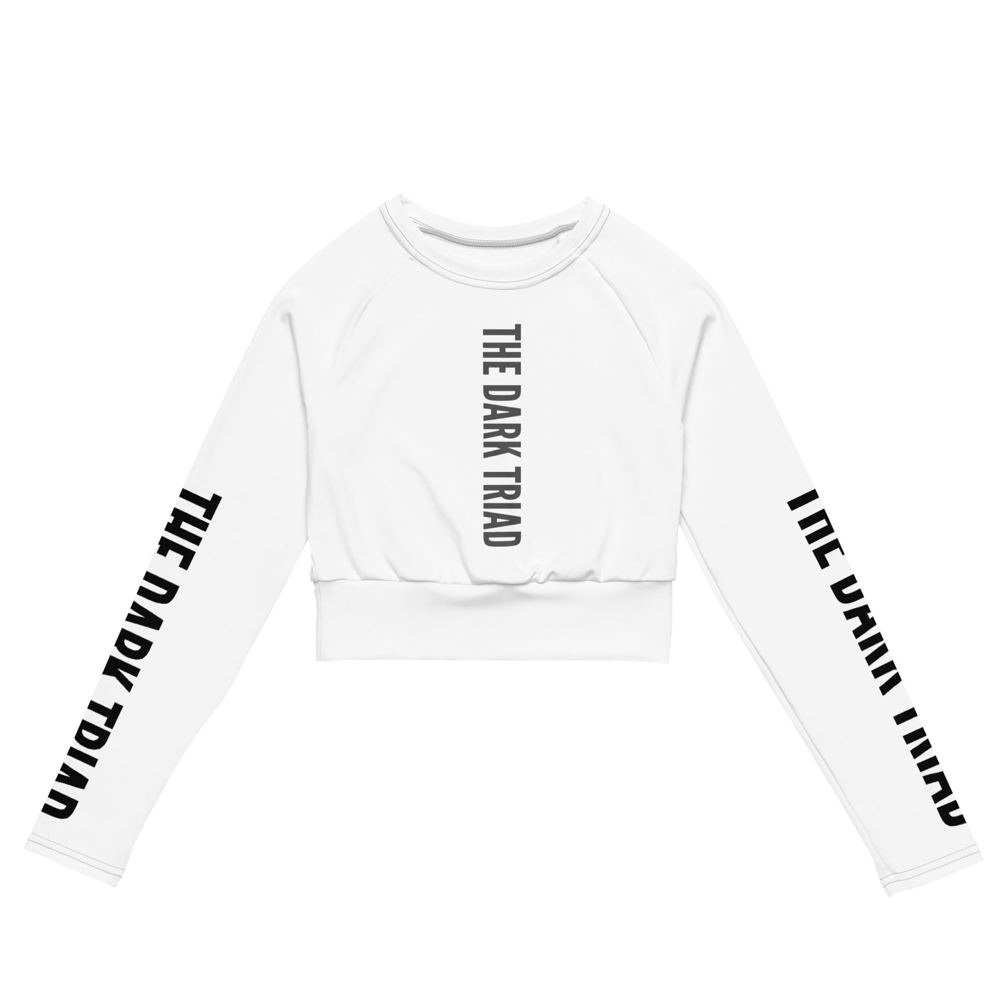 THE DARK TRIAD: BOUNDARIES II White Long-Sleeved Crop Top