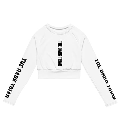 THE DARK TRIAD: BOUNDARIES White Long-Sleeve Crop Top