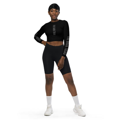 THE DARK TRIAD: BOUNDARIES II Black Long-Sleeved Crop Top