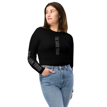 THE DARK TRIAD: BOUNDARIES II Black Long-Sleeved Crop Top