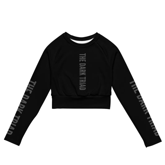 THE DARK TRIAD: BOUNDARIES II Black Long-Sleeved Crop Top