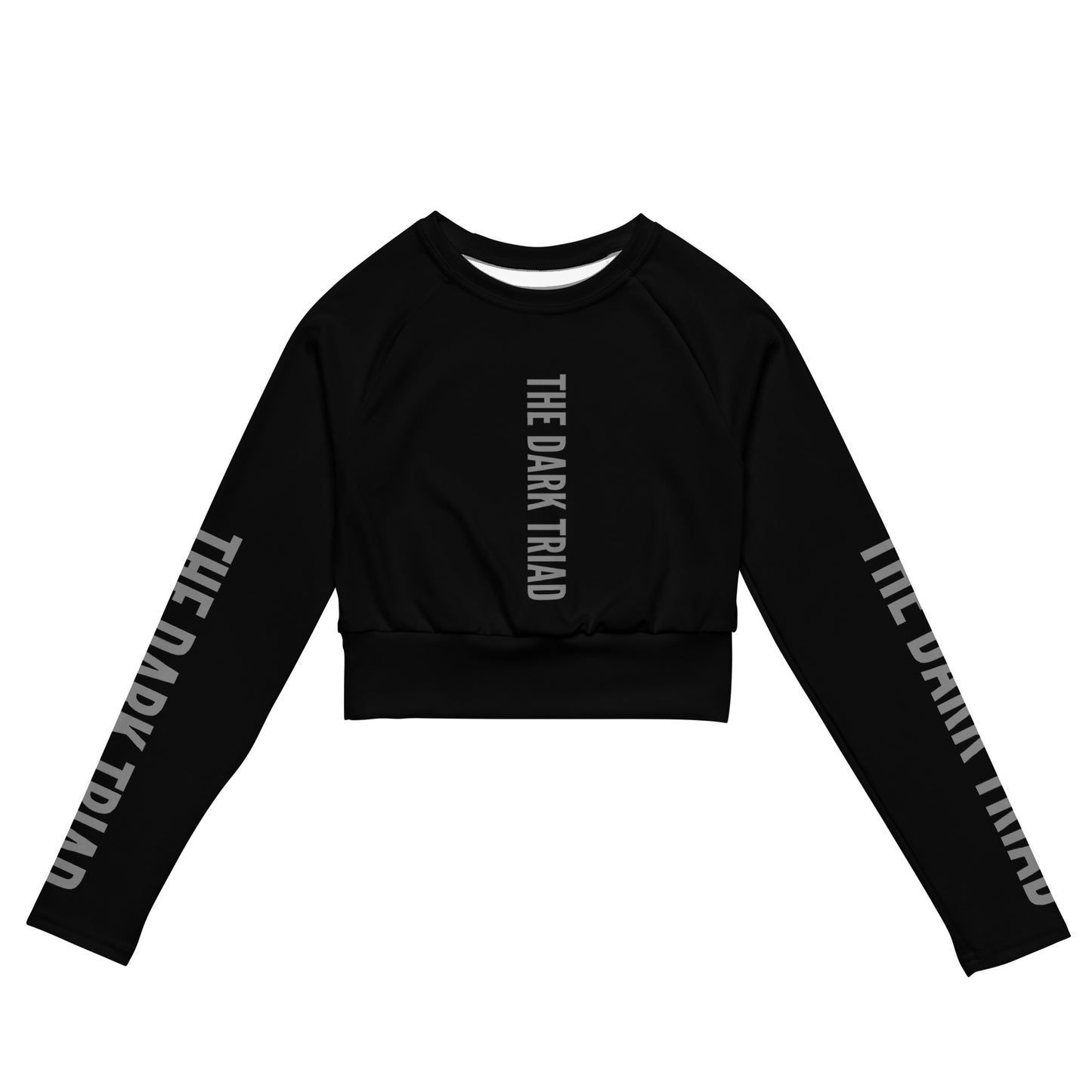 THE DARK TRIAD: BOUNDARIES Black Long-Sleeve Crop Top