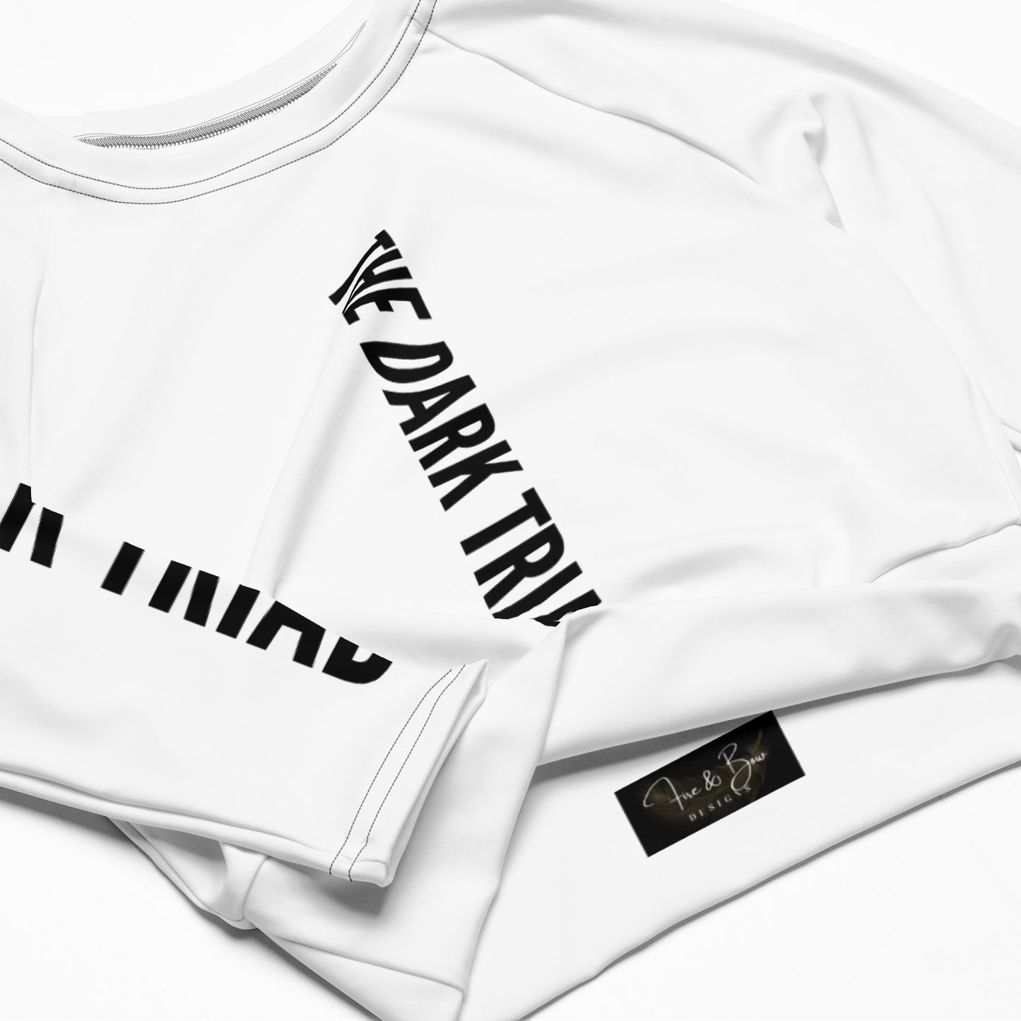 THE DARK TRIAD: BOUNDARIES White Long-Sleeve Crop Top