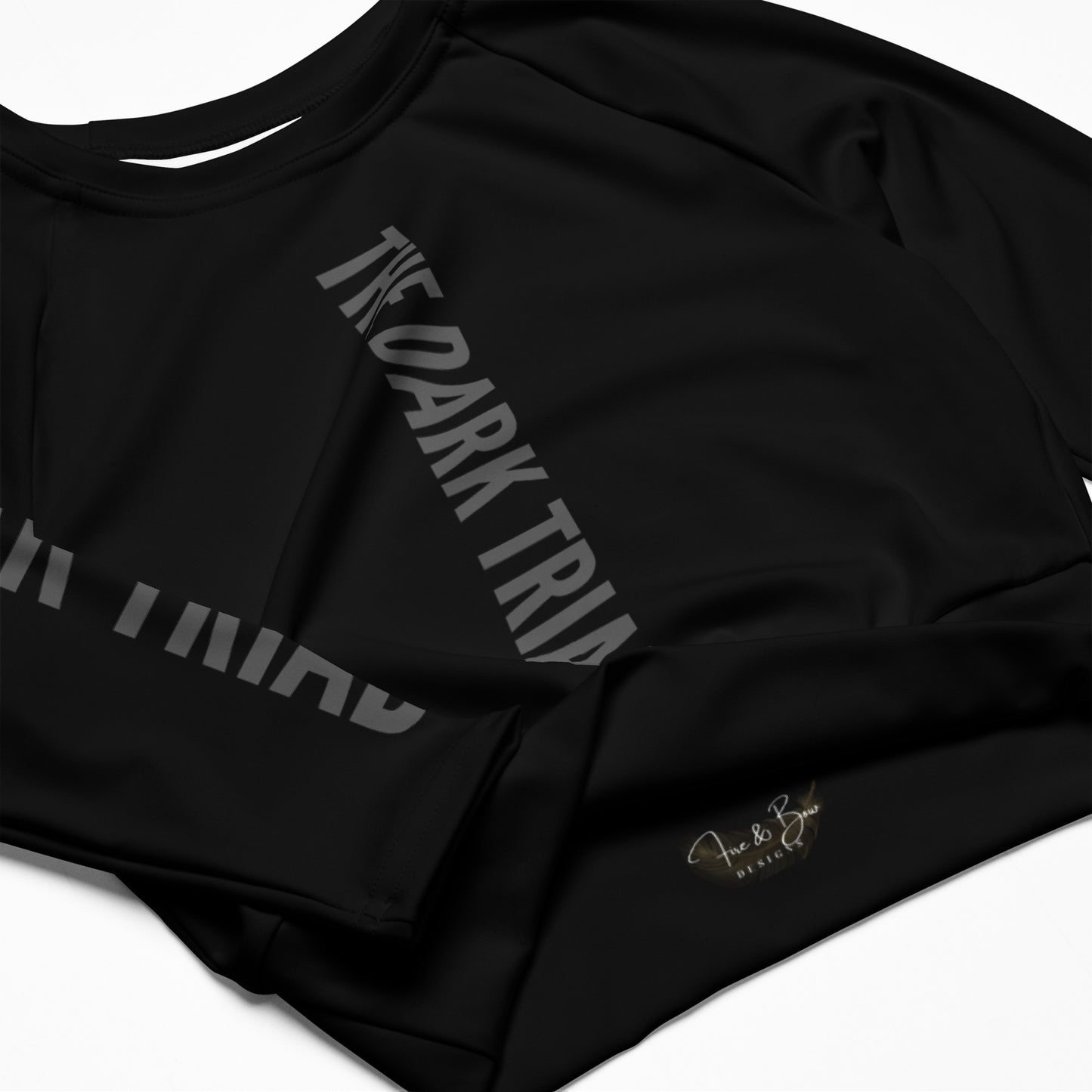 THE DARK TRIAD: BOUNDARIES II Black Long-Sleeved Crop Top