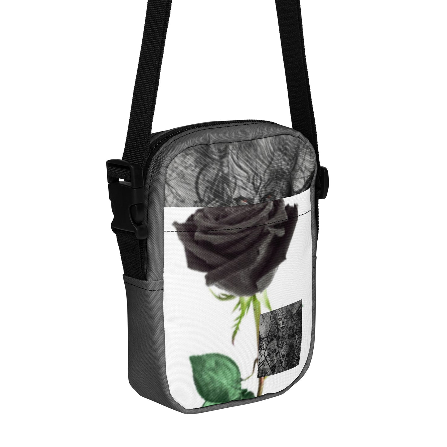 THE DARK TRIAD: DARK EMPATH: BLACK ROSE Utility Crossbody Bag