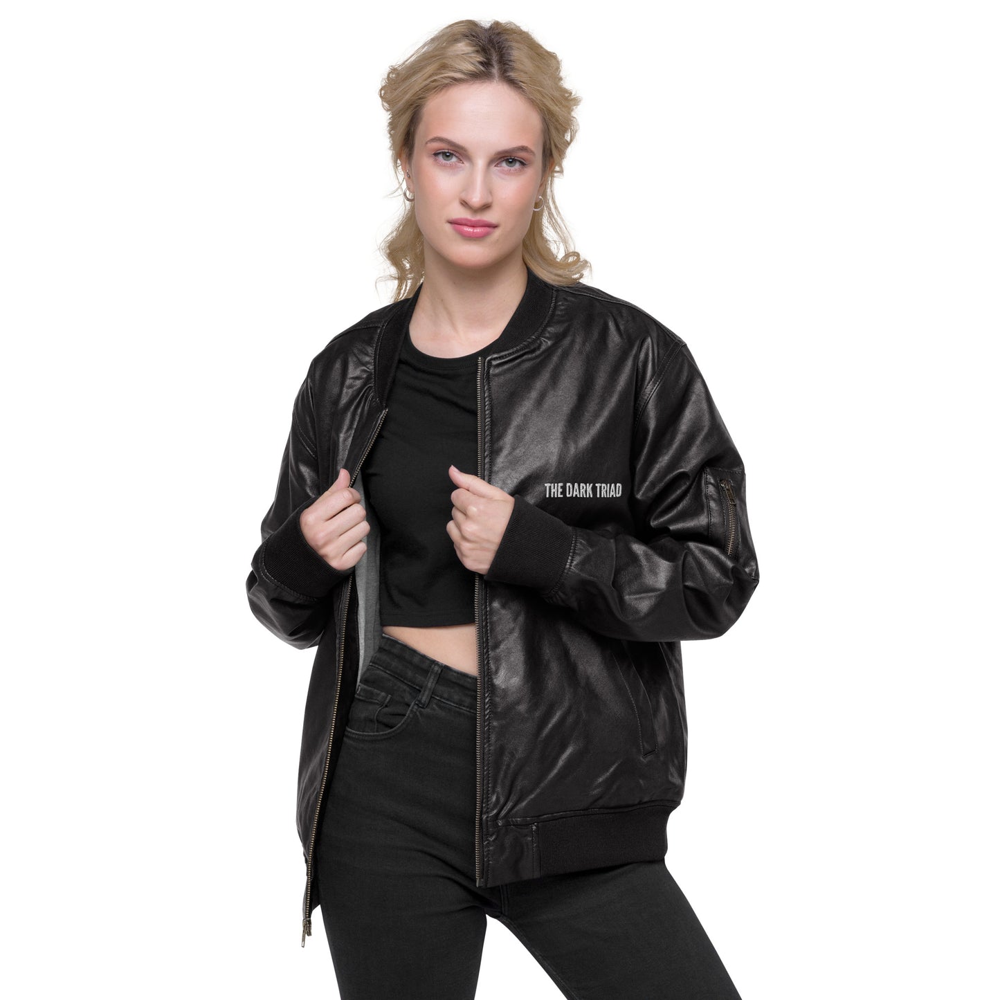 THE DARK TRIAD: Leather Bomber Jacket