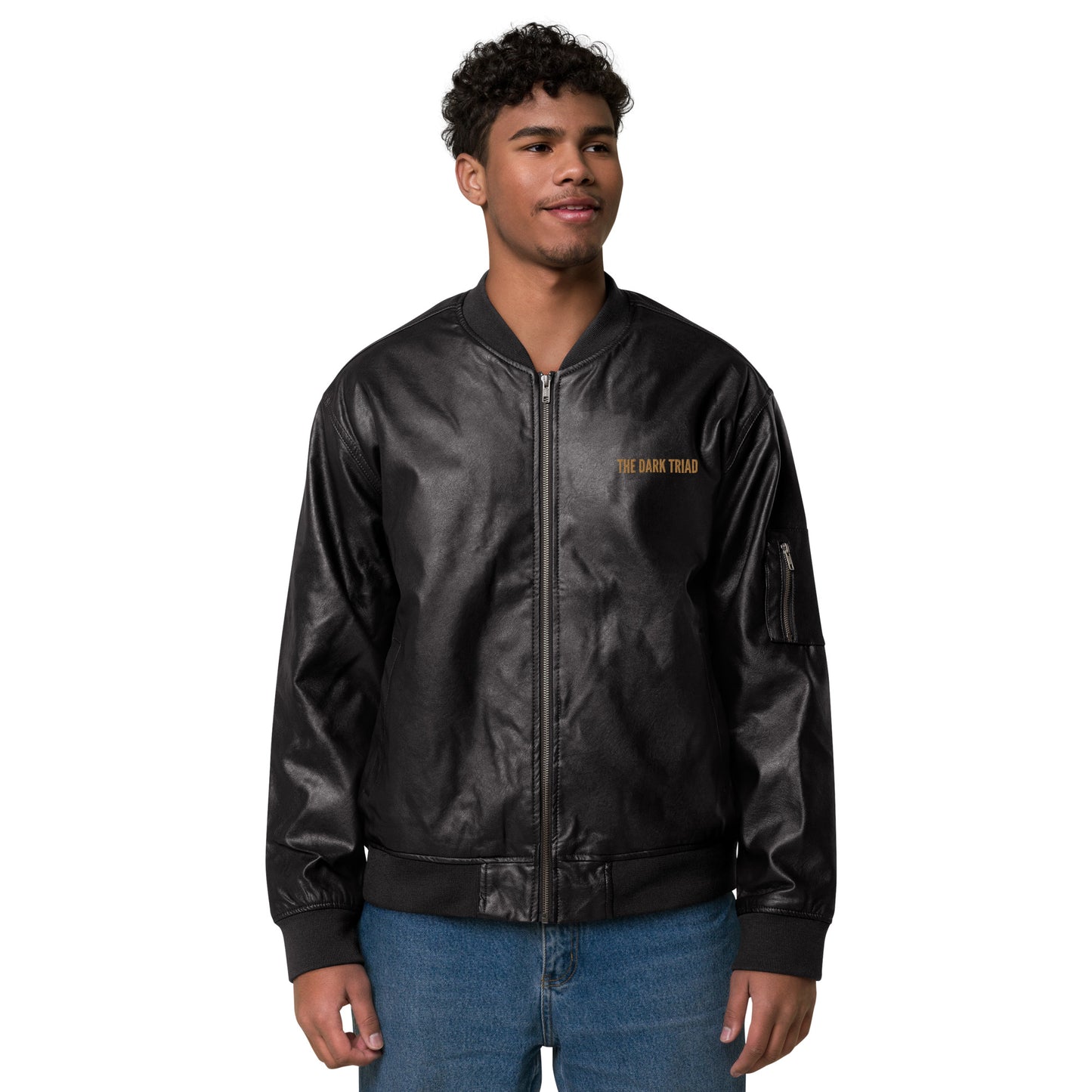 THE DARK TRIAD: Leather Bomber Jacket