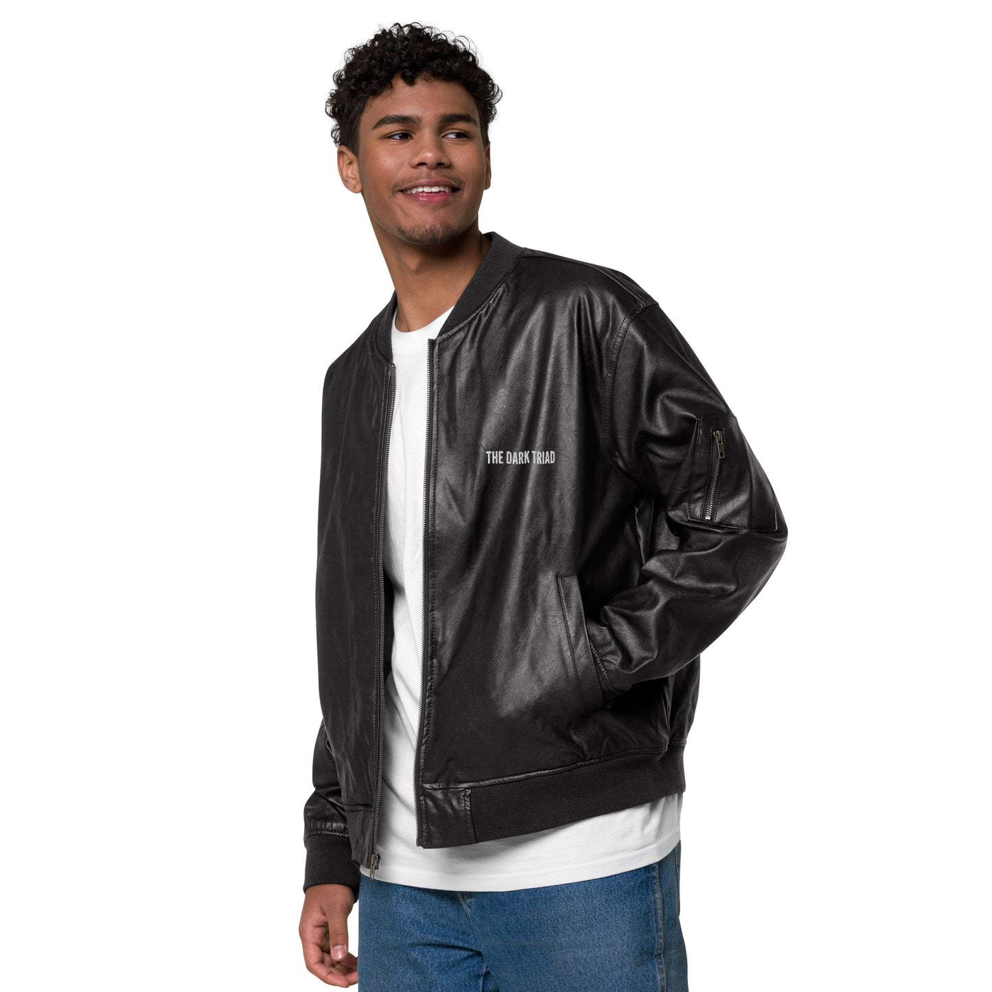 THE DARK TRIAD: Leather Bomber Jacket