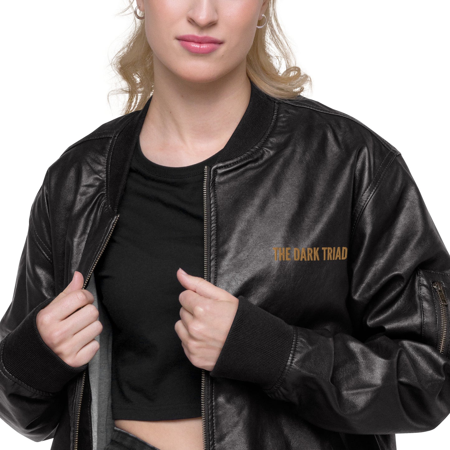 THE DARK TRIAD: Leather Bomber Jacket