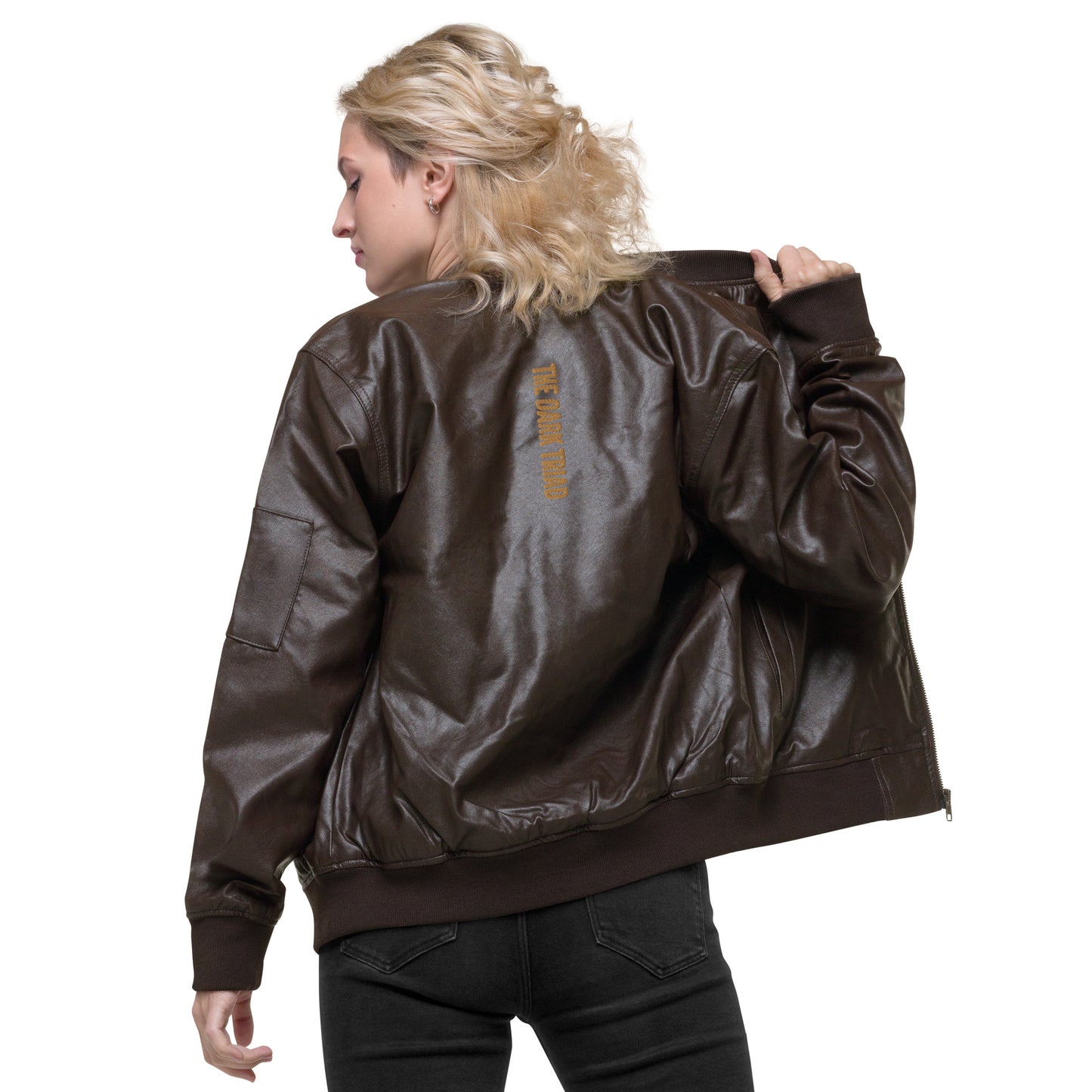 THE DARK TRIAD: Leather Bomber Jacket