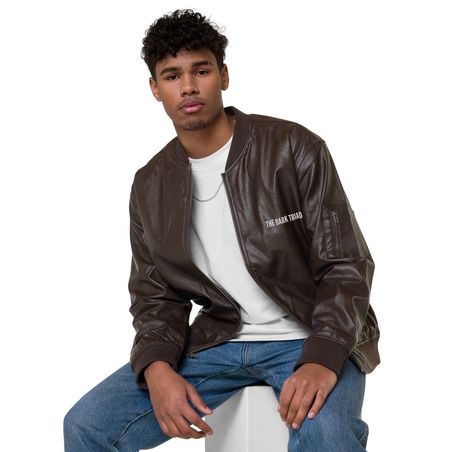 THE DARK TRIAD: Leather Bomber Jacket