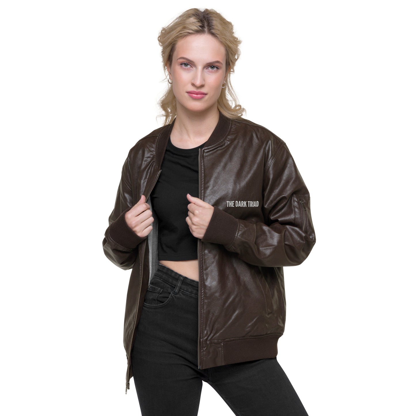 THE DARK TRIAD: Leather Bomber Jacket