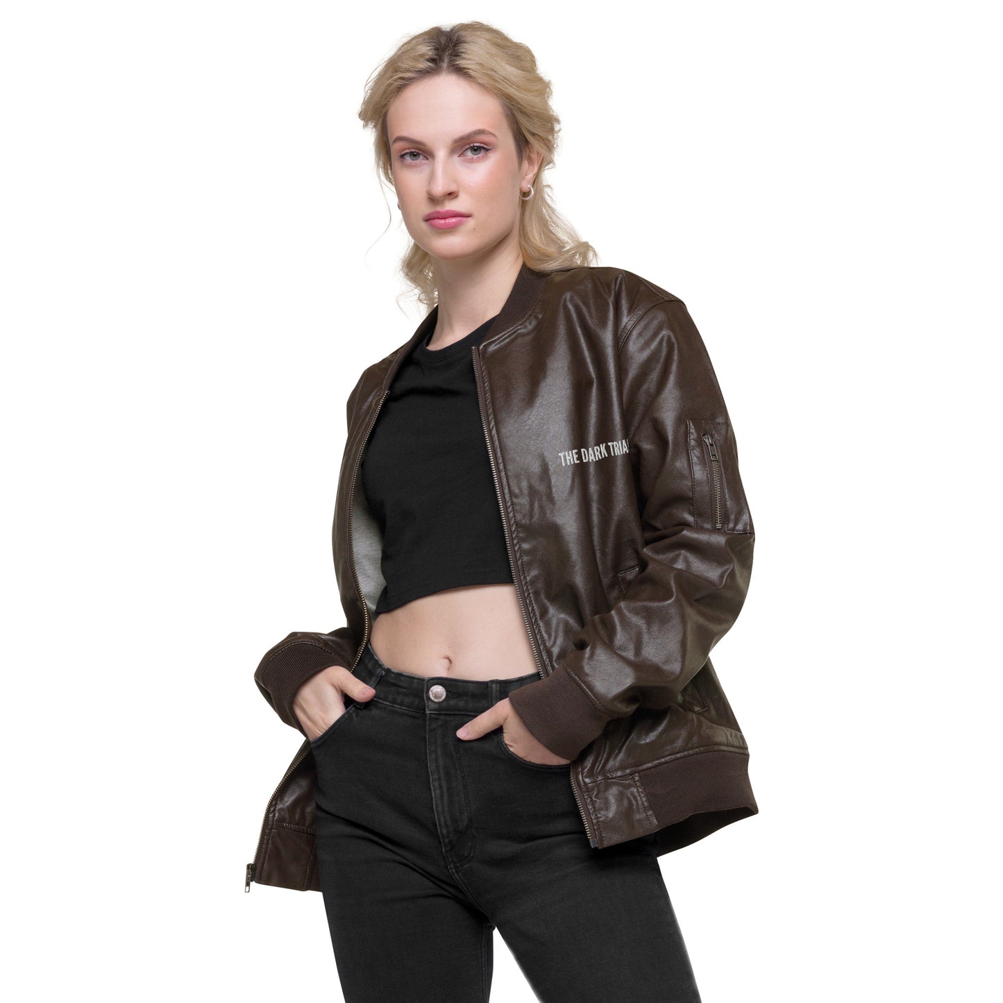 THE DARK TRIAD: Leather Bomber Jacket