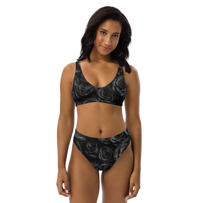 THE DARK TRIAD: BLACK ROSES High-Waisted Bikini