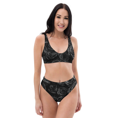 THE DARK TRIAD: BLACK ROSES High-Waisted Bikini