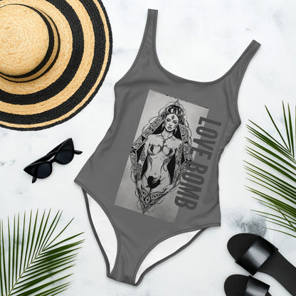 THE DARK TRIAD: LOVE BOMB One-Piece Swimsuit