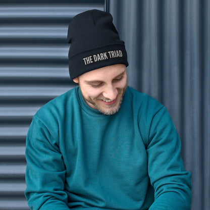 THE DARK TRIAD: Embroidered Beanie - Silver