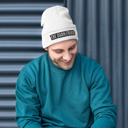 THE DARK TRIAD: Embroidered Beanie - Silver