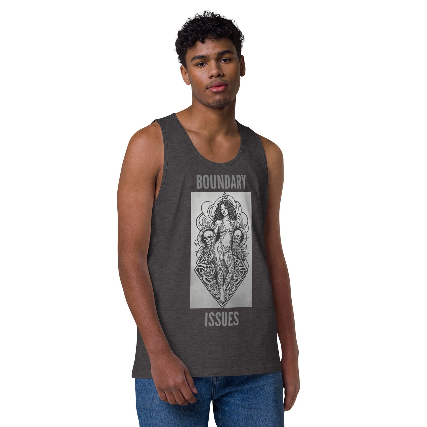 THE DARK TRIAD: BOUNDARY ISSUES Men’s Premium Tattoo Tank Top