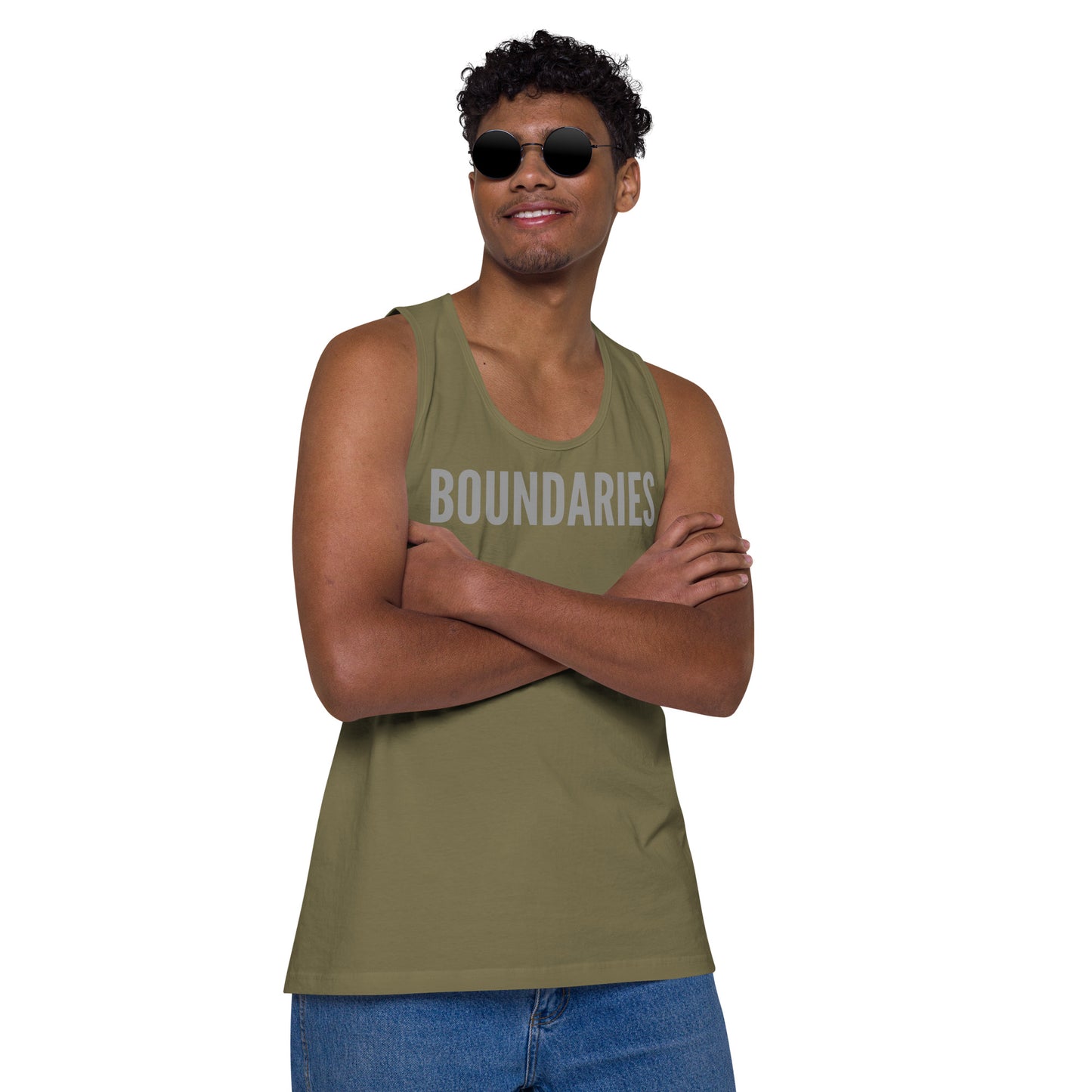 THE DARK TRIAD: BOUNDARIES I Men’s Premium Tank Top